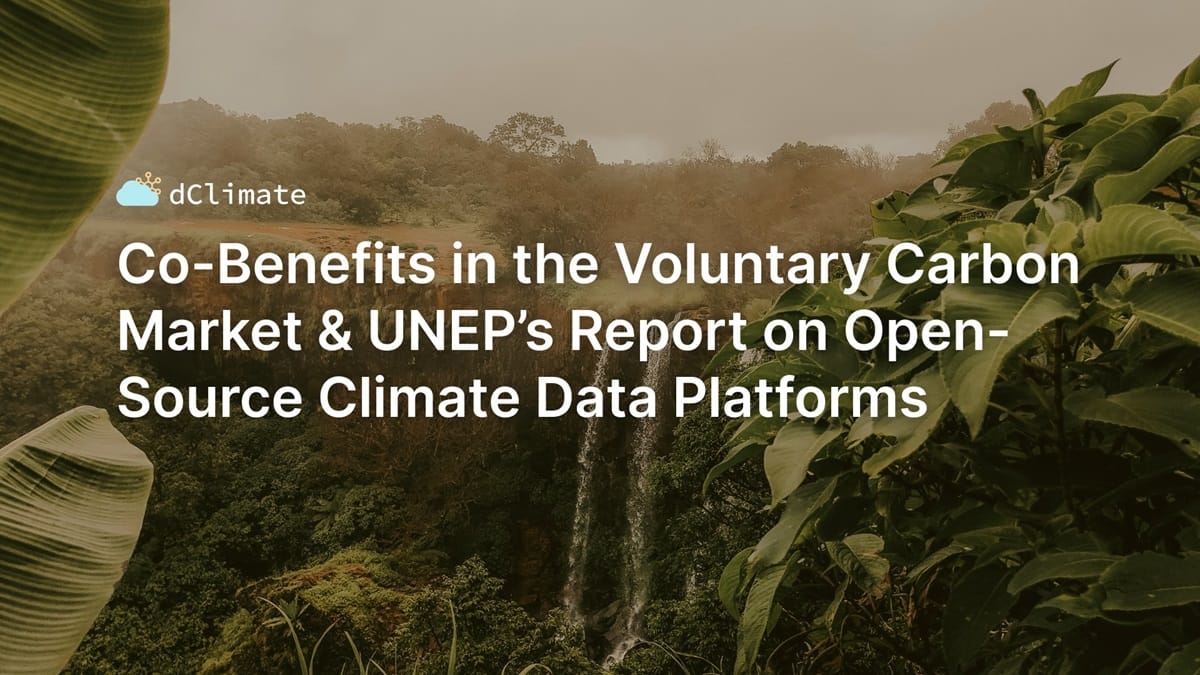 Data ReFined #33: Co-Benefits in the Voluntary Carbon Market & UNEP’s Report on Open-Source Climate Data Platforms